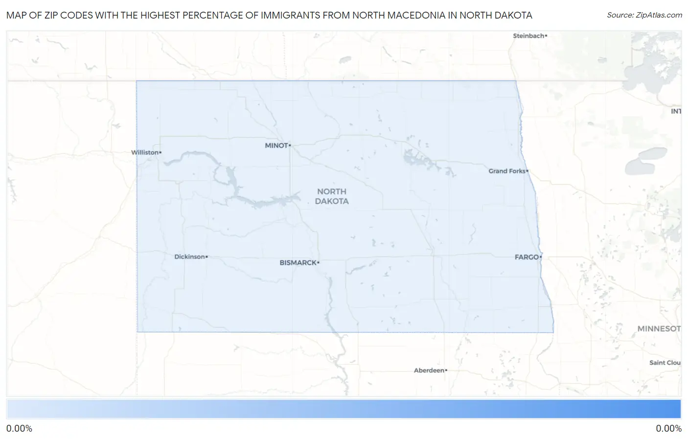 Zip Codes with the Highest Percentage of Immigrants from North Macedonia in North Dakota Map