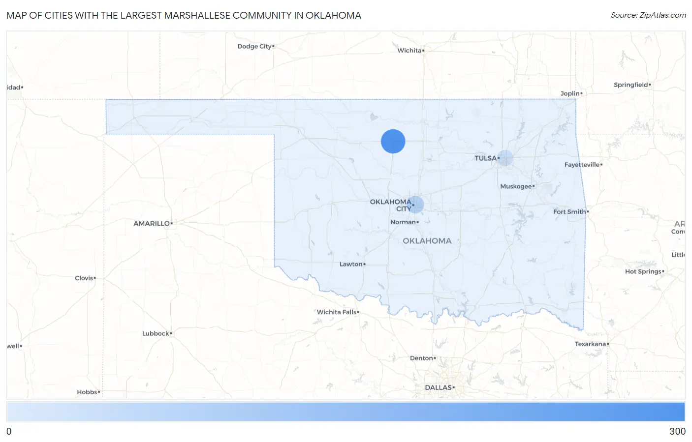 Cities with the Largest Marshallese Community in Oklahoma Map