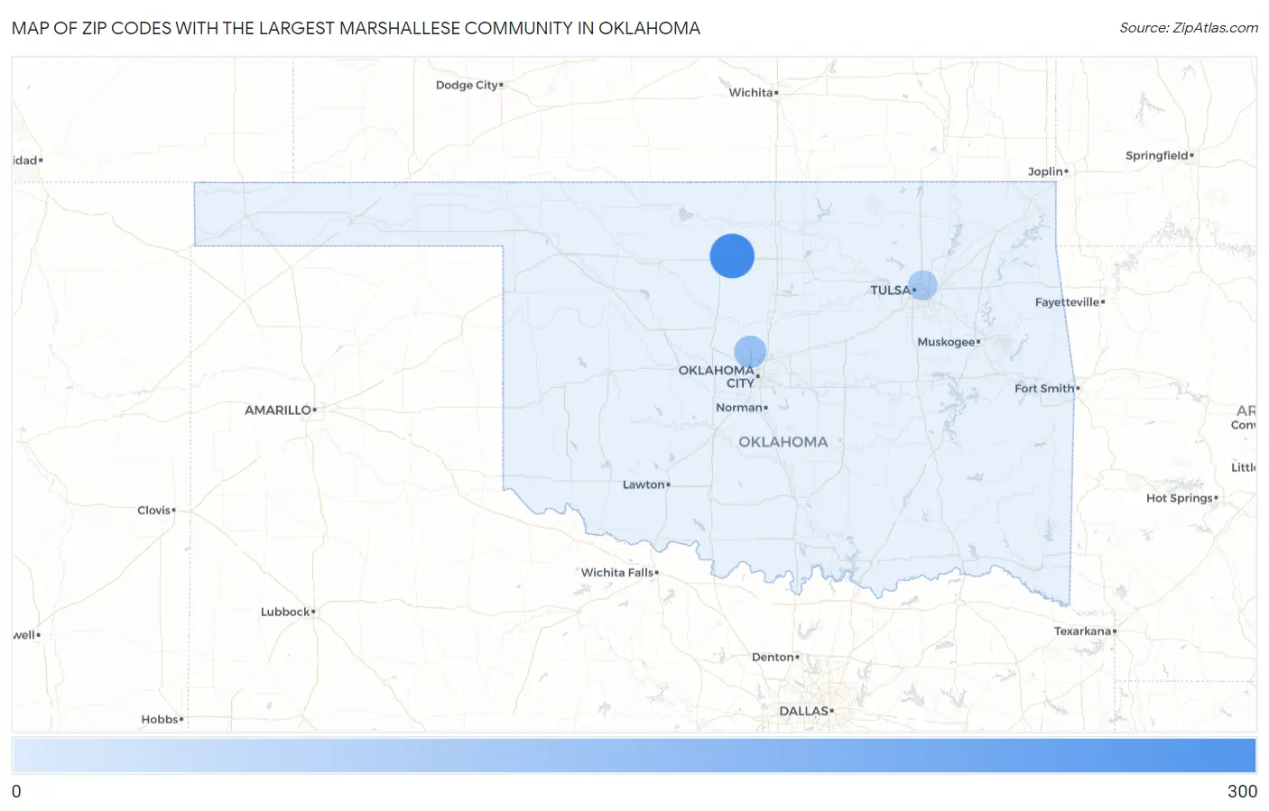 Zip Codes with the Largest Marshallese Community in Oklahoma Map