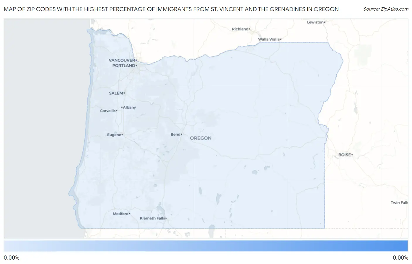 Zip Codes with the Highest Percentage of Immigrants from St. Vincent and the Grenadines in Oregon Map