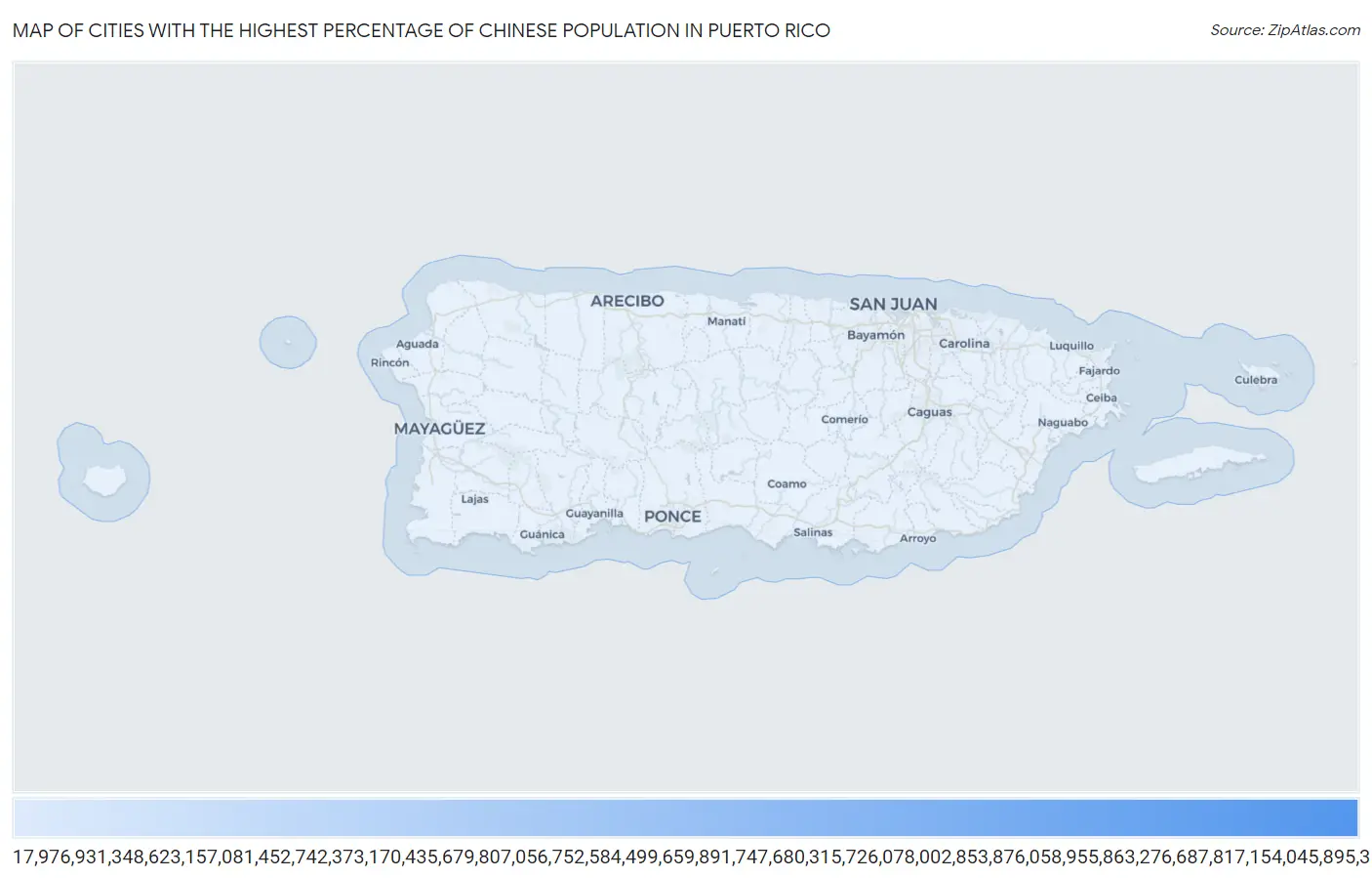 Cities with the Highest Percentage of Chinese Population in Puerto Rico Map