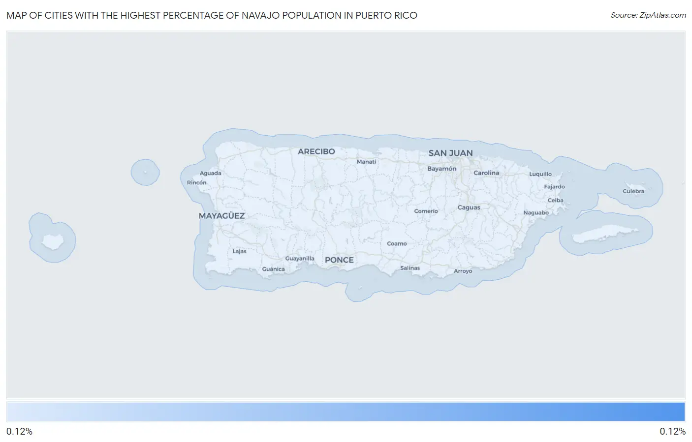 Cities with the Highest Percentage of Navajo Population in Puerto Rico Map
