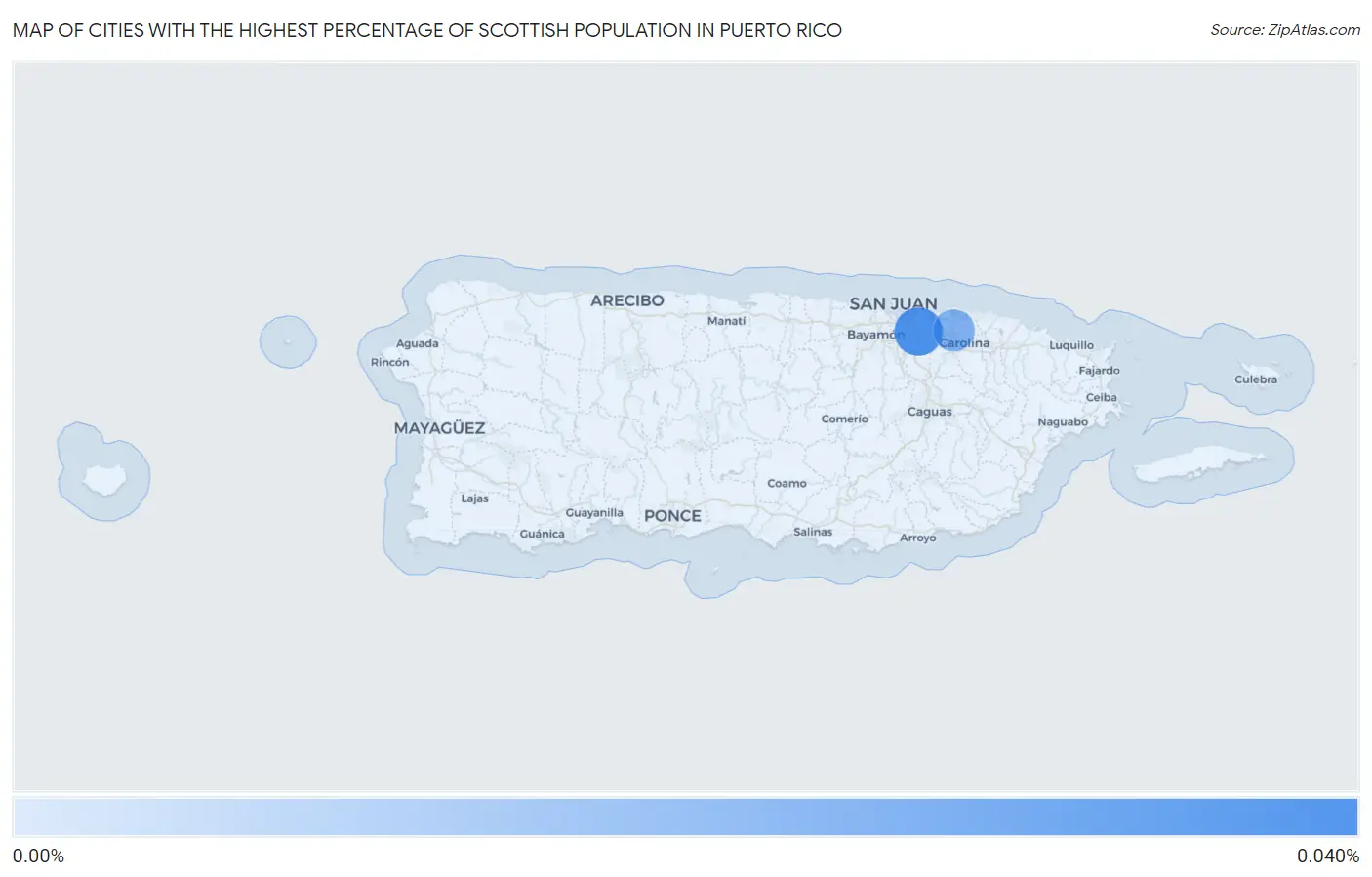 Cities with the Highest Percentage of Scottish Population in Puerto Rico Map