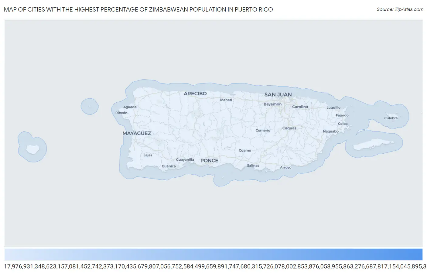 Cities with the Highest Percentage of Zimbabwean Population in Puerto Rico Map