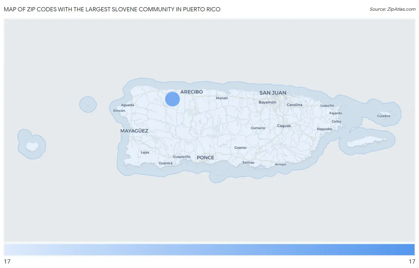 Zip Codes with the Largest Slovene Community in Puerto Rico Map