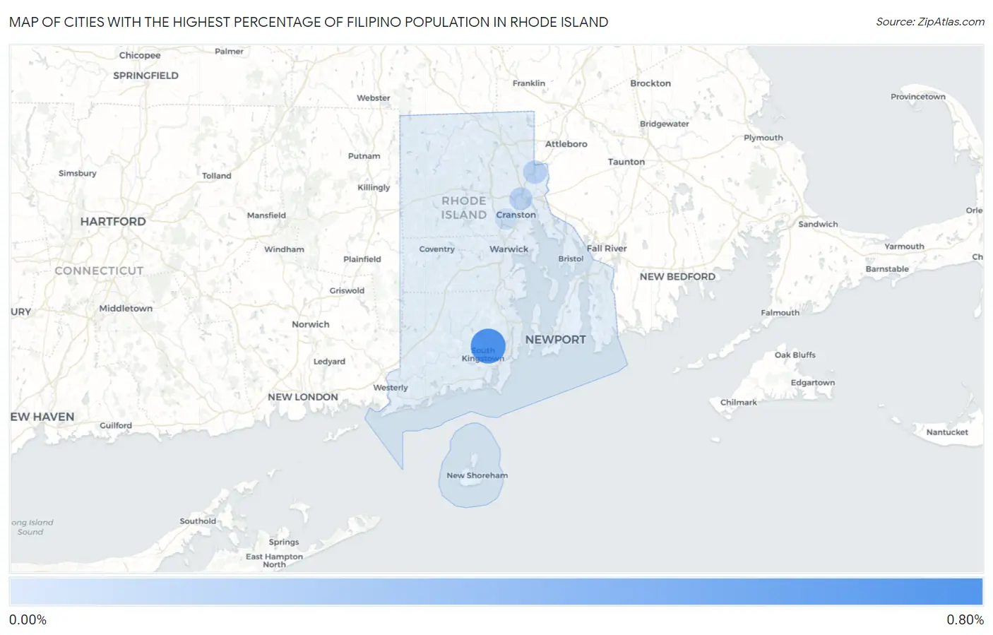 Cities with the Highest Percentage of Filipino Population in Rhode Island Map