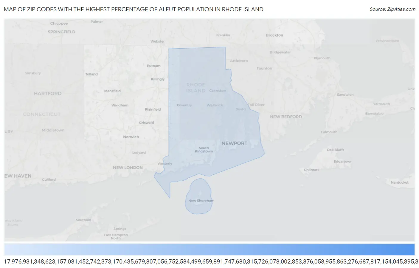 Zip Codes with the Highest Percentage of Aleut Population in Rhode Island Map