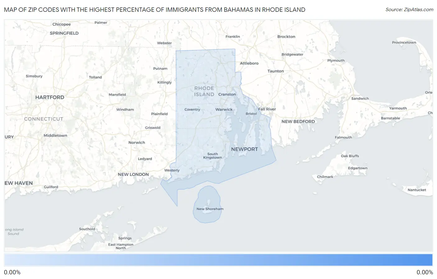 Zip Codes with the Highest Percentage of Immigrants from Bahamas in Rhode Island Map
