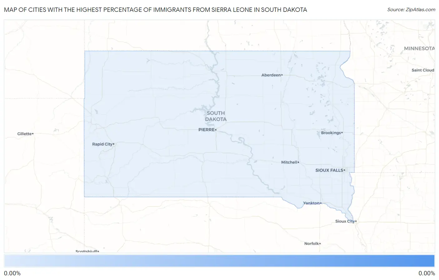 Cities with the Highest Percentage of Immigrants from Sierra Leone in South Dakota Map