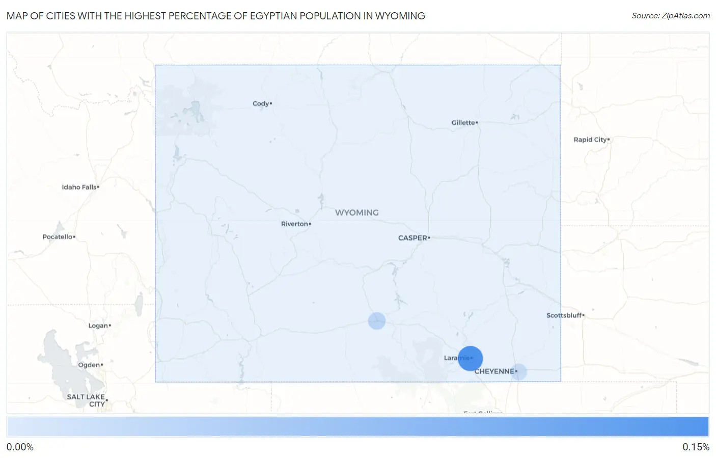 Cities with the Highest Percentage of Egyptian Population in Wyoming Map