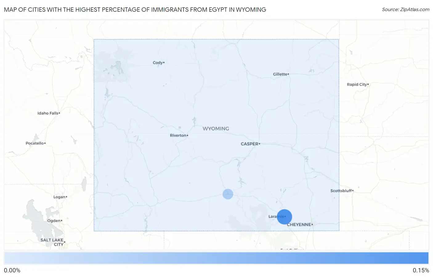 Cities with the Highest Percentage of Immigrants from Egypt in Wyoming Map