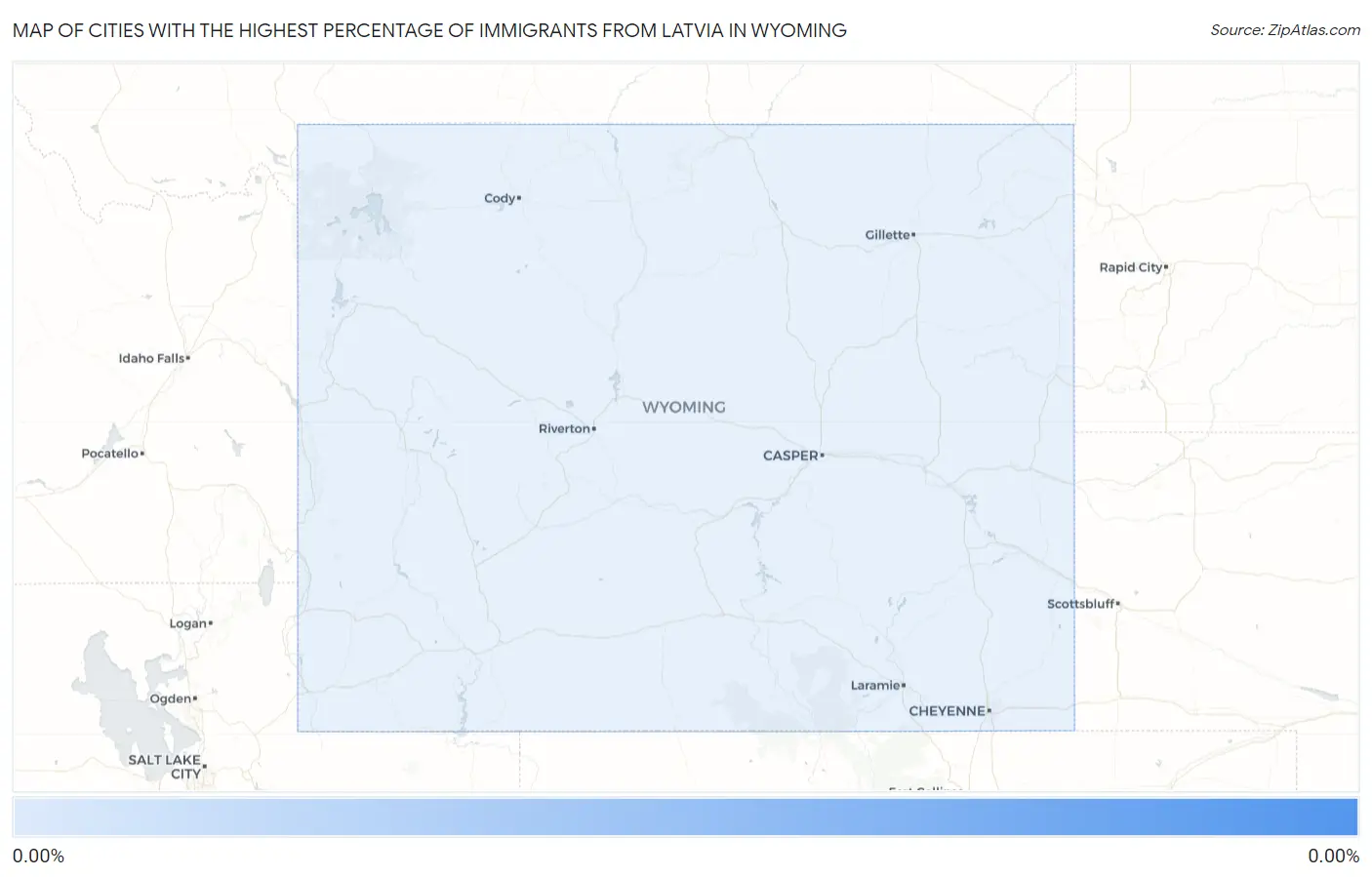Cities with the Highest Percentage of Immigrants from Latvia in Wyoming Map