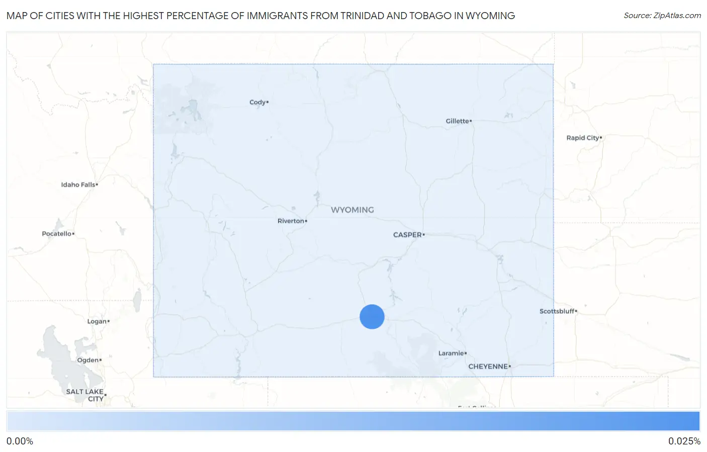 Cities with the Highest Percentage of Immigrants from Trinidad and Tobago in Wyoming Map