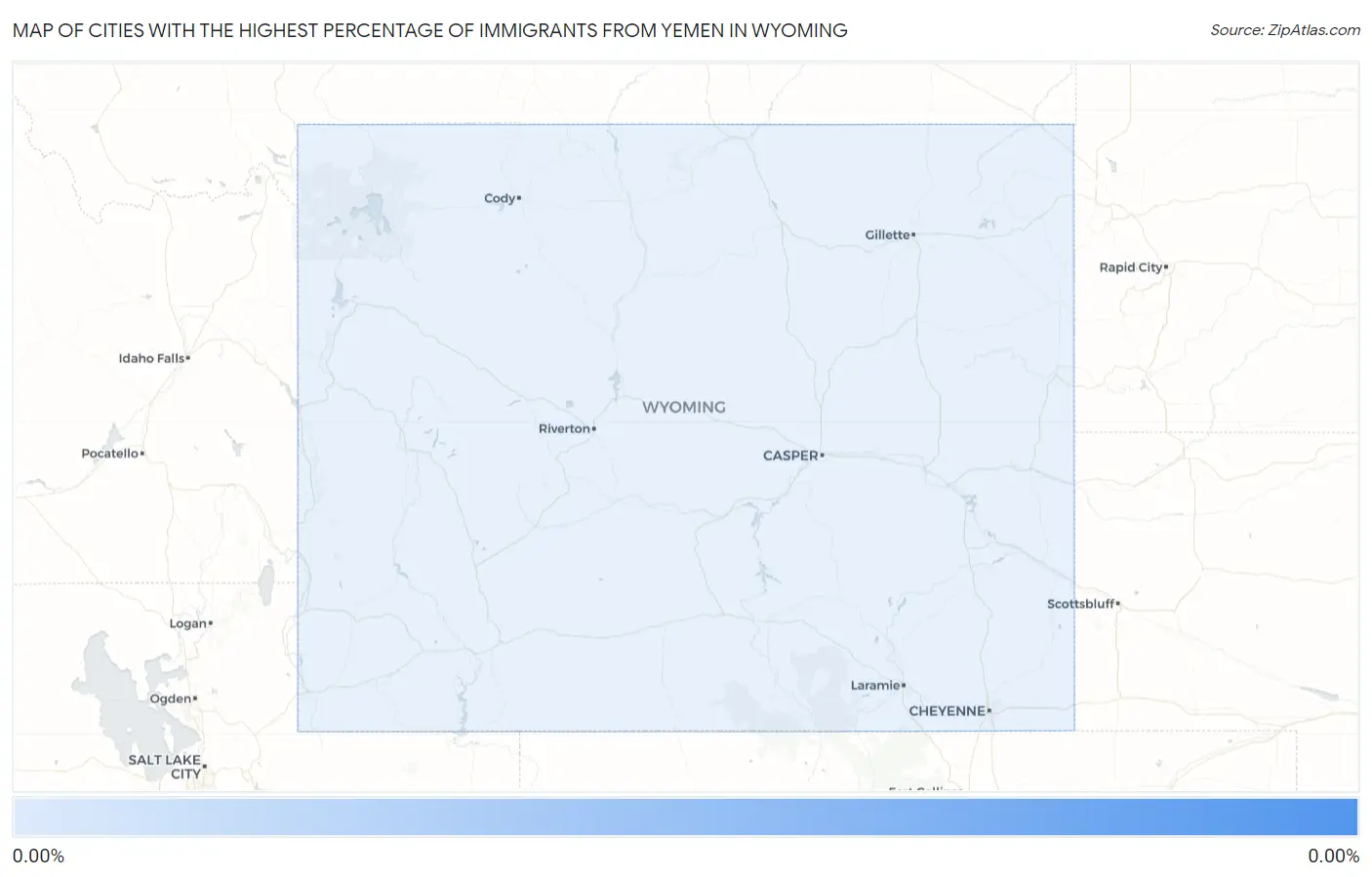 Cities with the Highest Percentage of Immigrants from Yemen in Wyoming Map