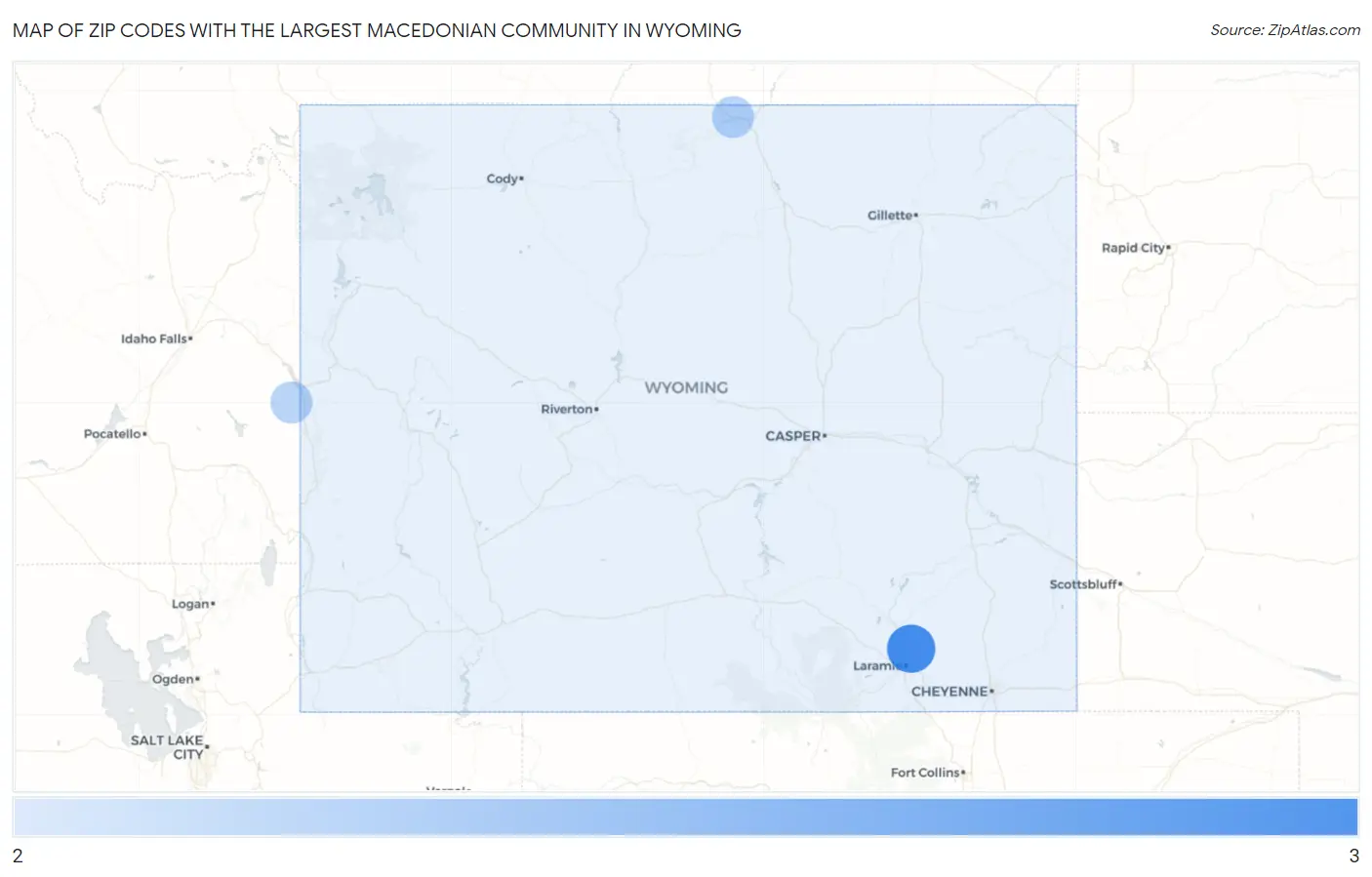 Zip Codes with the Largest Macedonian Community in Wyoming Map