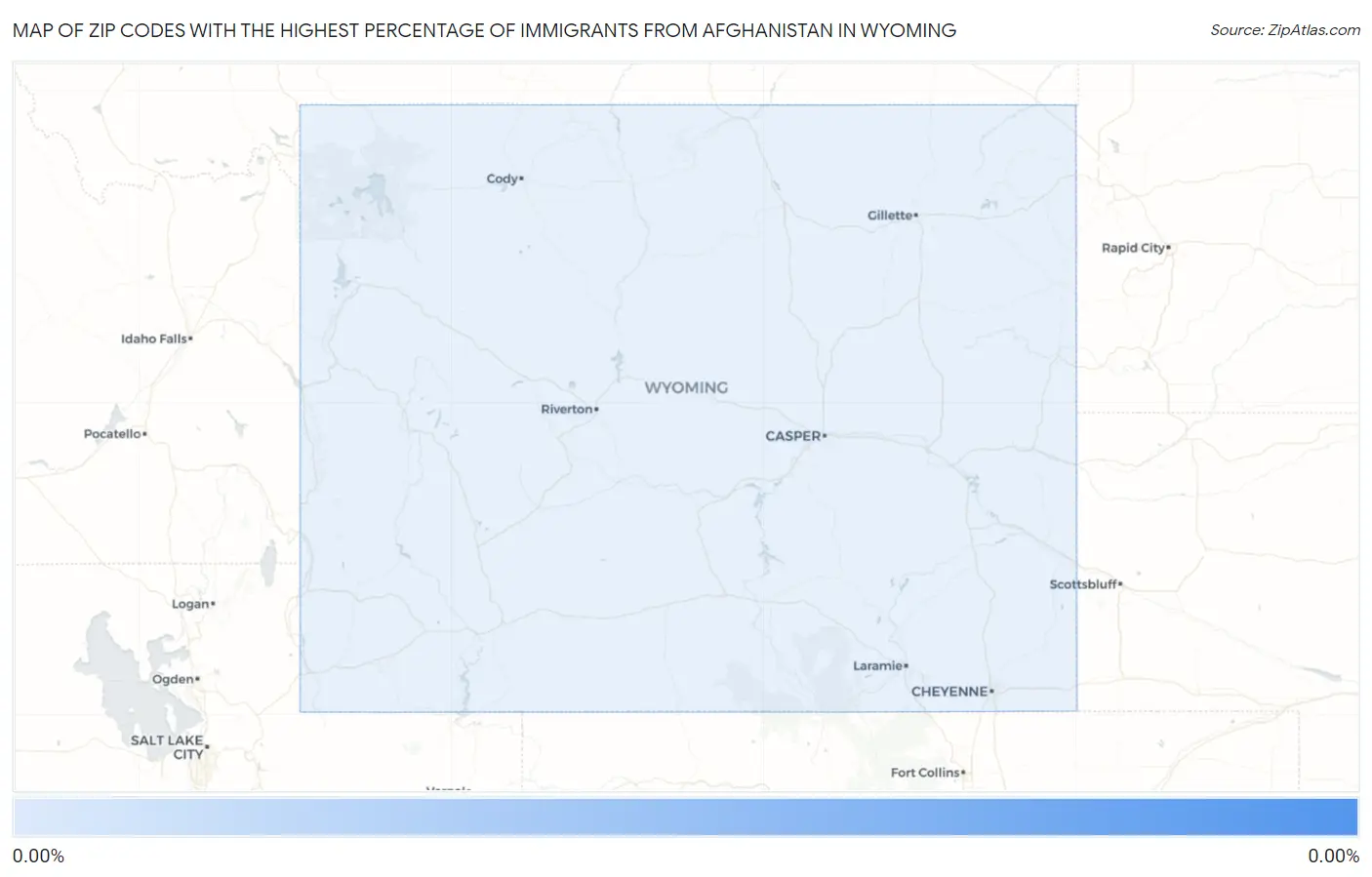 Zip Codes with the Highest Percentage of Immigrants from Afghanistan in Wyoming Map