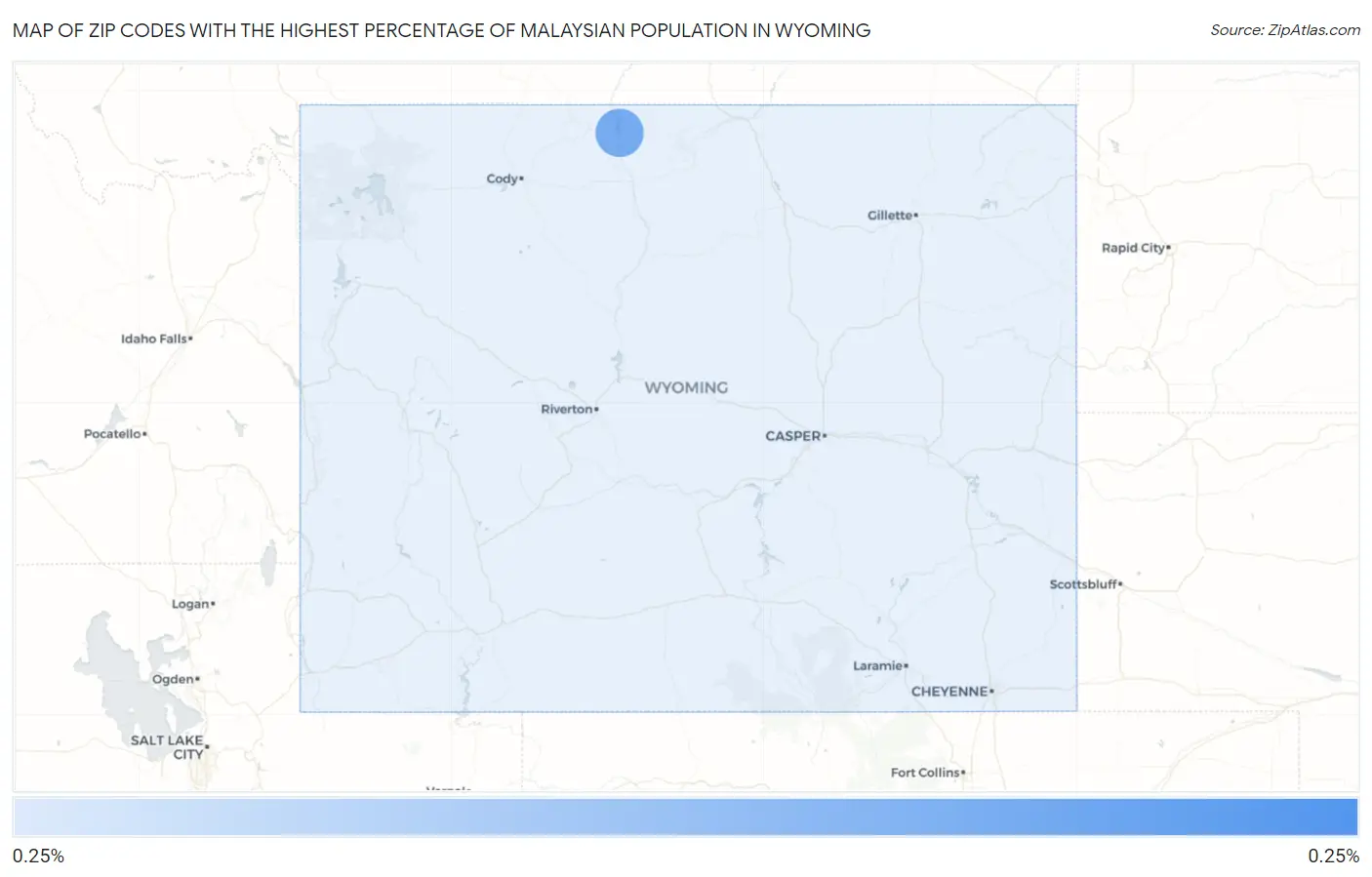 Zip Codes with the Highest Percentage of Malaysian Population in Wyoming Map