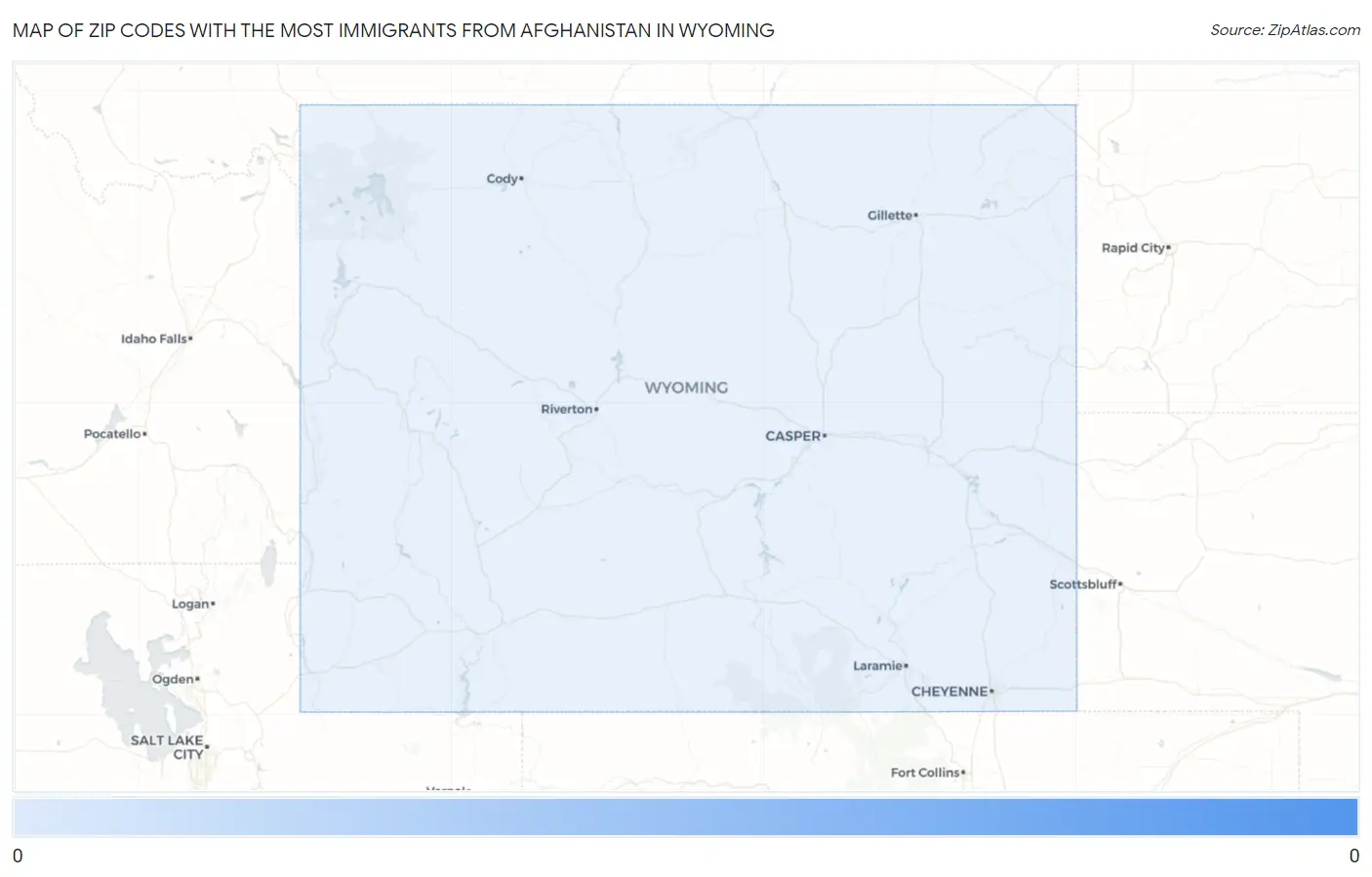 Zip Codes with the Most Immigrants from Afghanistan in Wyoming Map