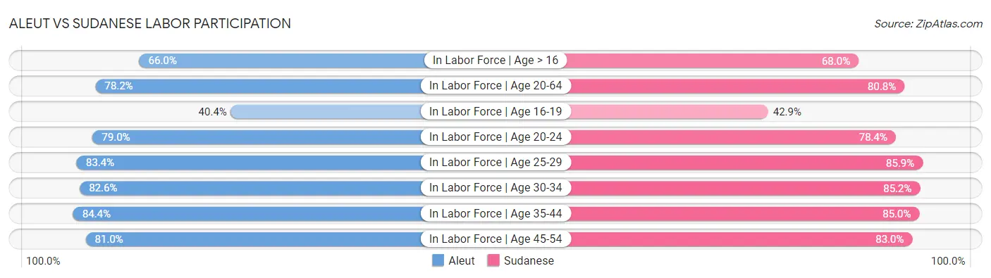 Aleut vs Sudanese Labor Participation