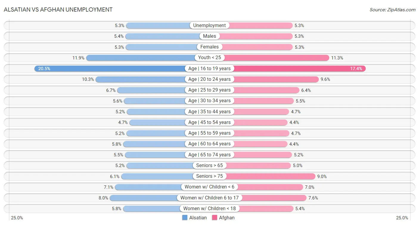 Alsatian vs Afghan Unemployment