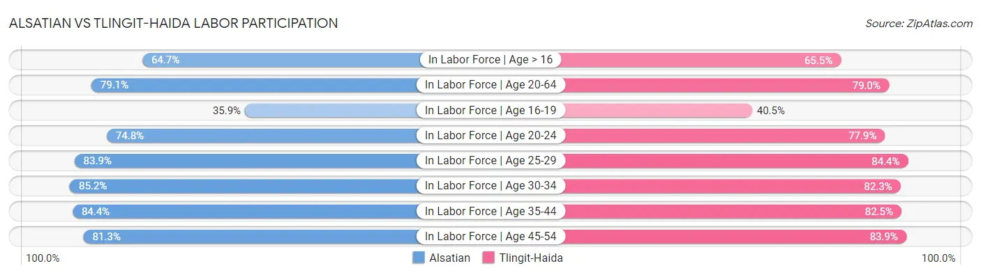 Alsatian vs Tlingit-Haida Labor Participation