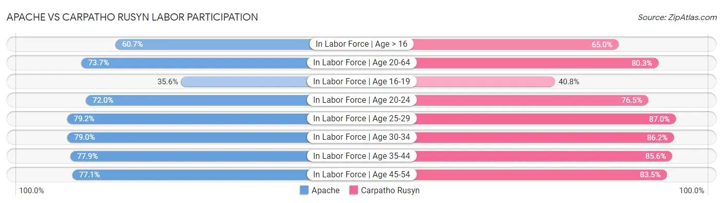 Apache vs Carpatho Rusyn Labor Participation