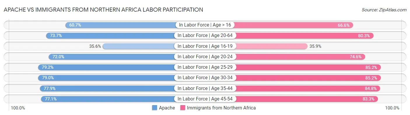 Apache vs Immigrants from Northern Africa Labor Participation