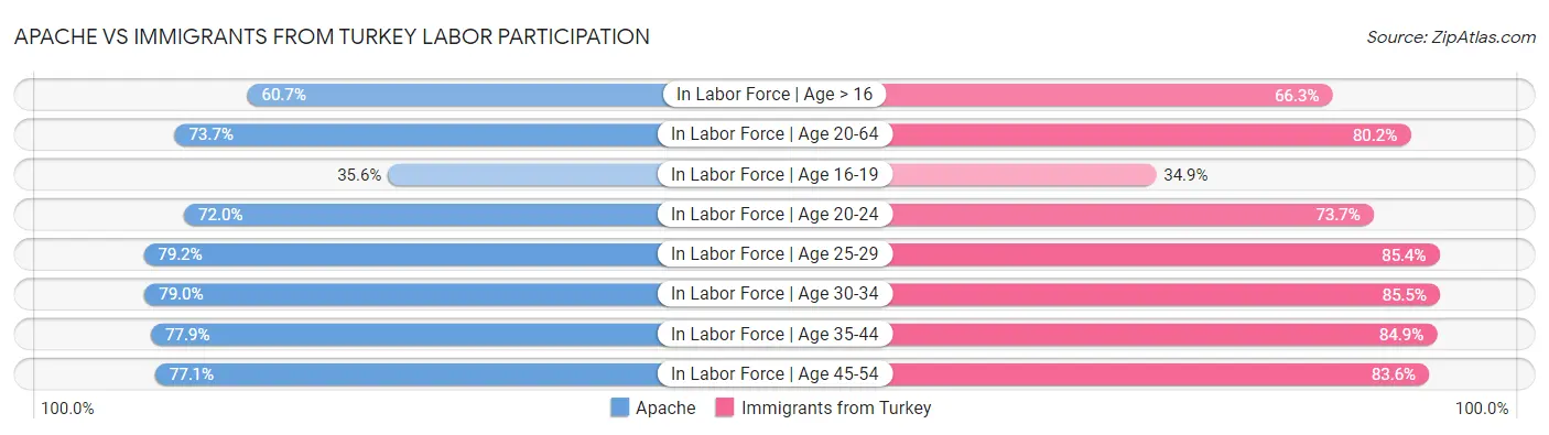 Apache vs Immigrants from Turkey Labor Participation
