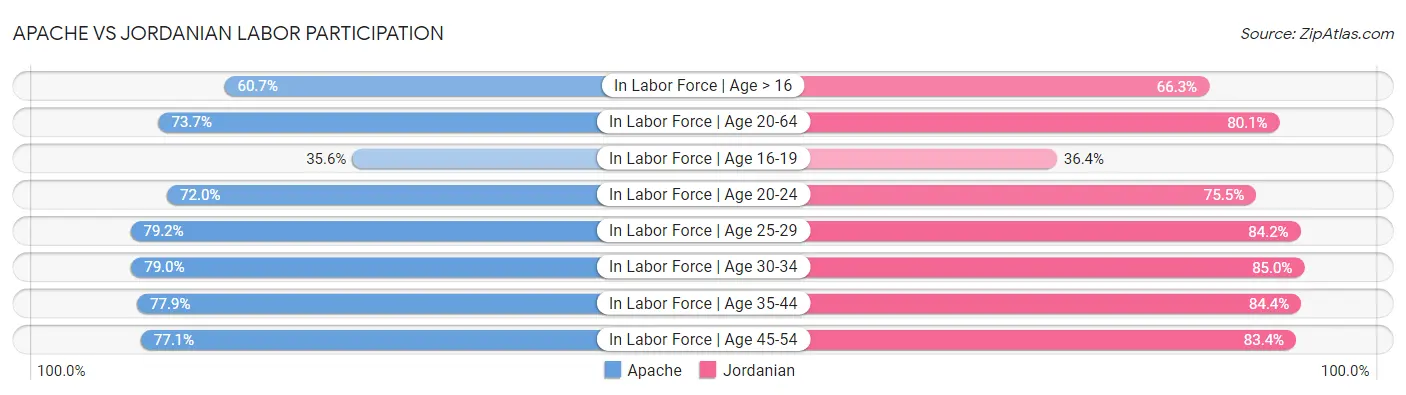 Apache vs Jordanian Labor Participation
