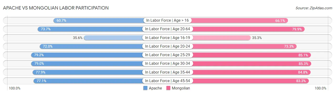 Apache vs Mongolian Labor Participation