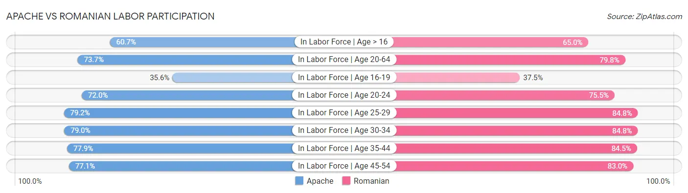 Apache vs Romanian Labor Participation