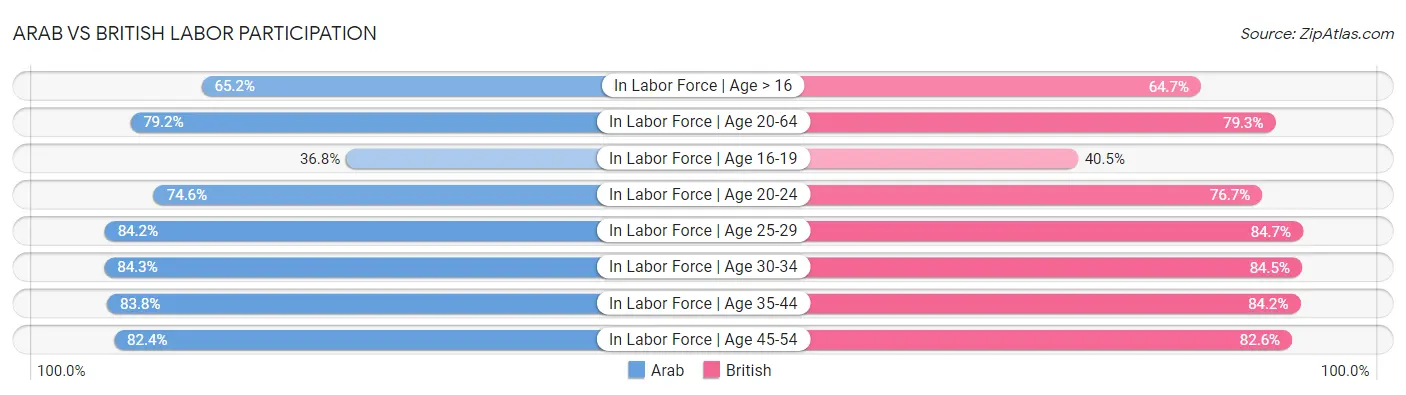 Arab vs British Labor Participation