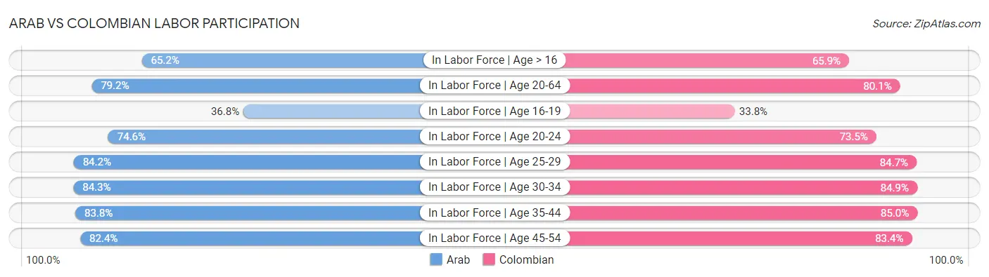 Arab vs Colombian Labor Participation