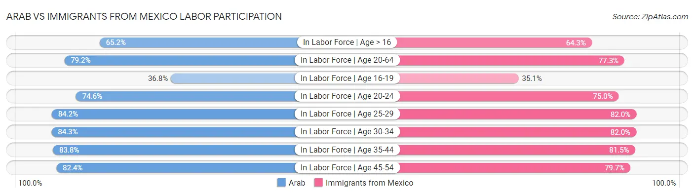 Arab vs Immigrants from Mexico Labor Participation