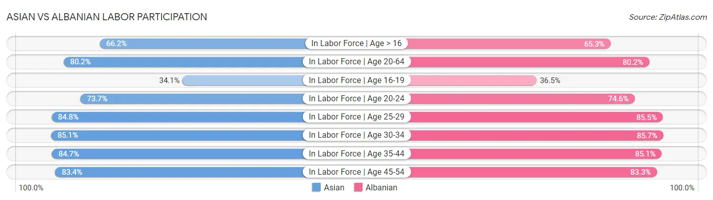 Asian vs Albanian Labor Participation
