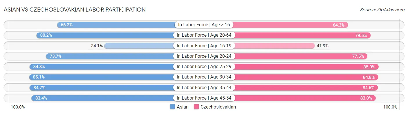 Asian vs Czechoslovakian Labor Participation