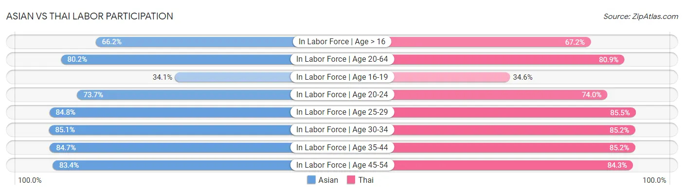 Asian vs Thai Labor Participation