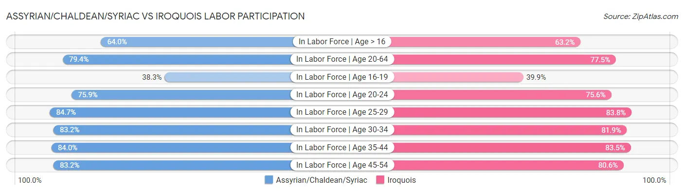 Assyrian/Chaldean/Syriac vs Iroquois Labor Participation