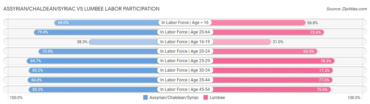 Assyrian/Chaldean/Syriac vs Lumbee Labor Participation