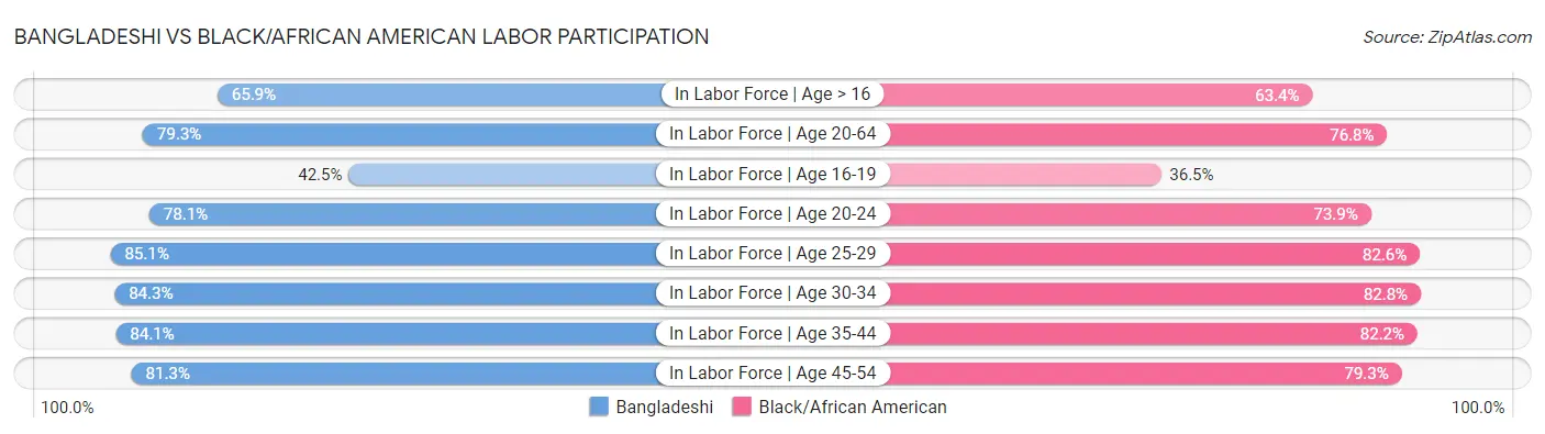 Bangladeshi vs Black/African American Labor Participation