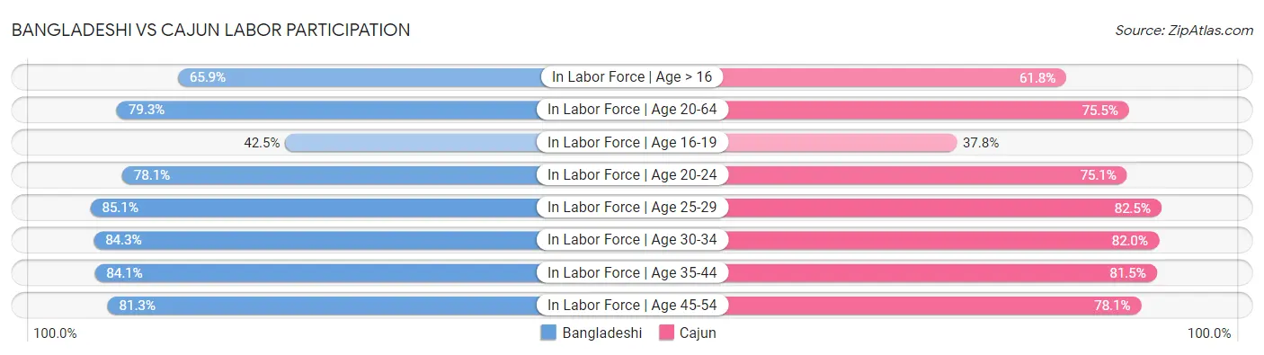 Bangladeshi vs Cajun Labor Participation