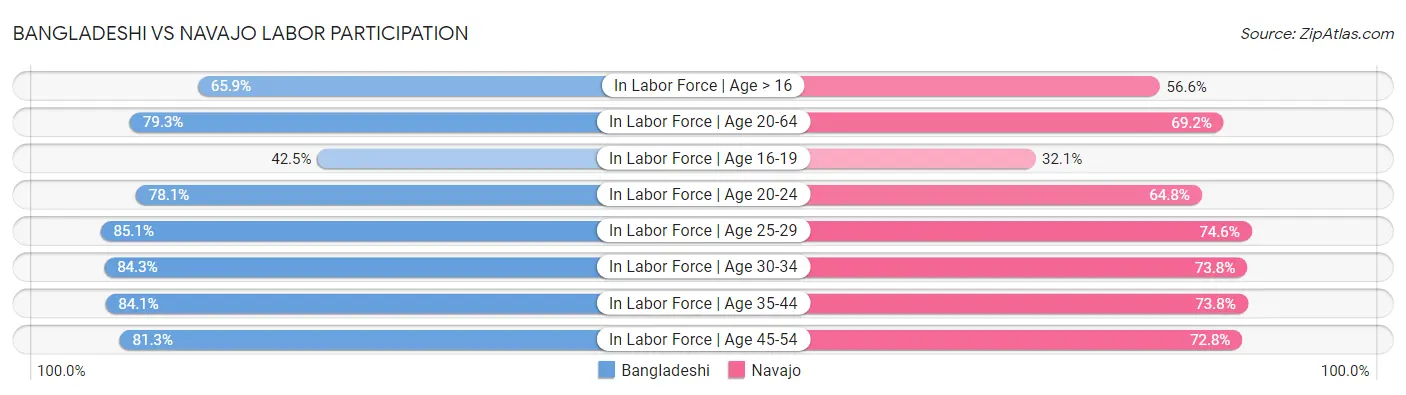 Bangladeshi vs Navajo Labor Participation