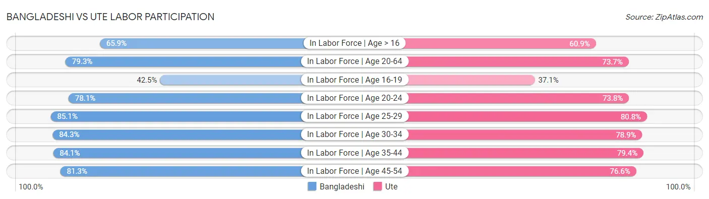 Bangladeshi vs Ute Labor Participation