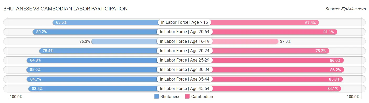 Bhutanese vs Cambodian Labor Participation