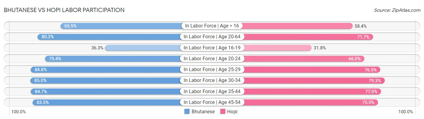 Bhutanese vs Hopi Labor Participation