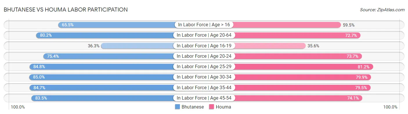 Bhutanese vs Houma Labor Participation