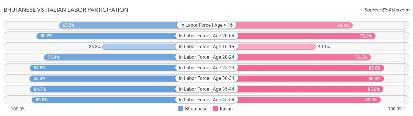 Bhutanese vs Italian Labor Participation