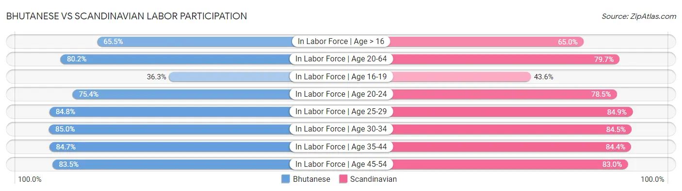 Bhutanese vs Scandinavian Labor Participation