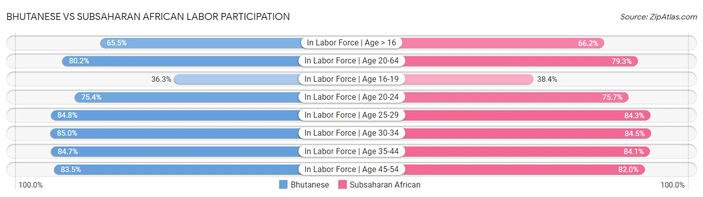Bhutanese vs Subsaharan African Labor Participation