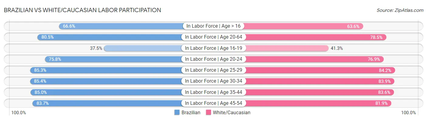 Brazilian vs White/Caucasian Labor Participation